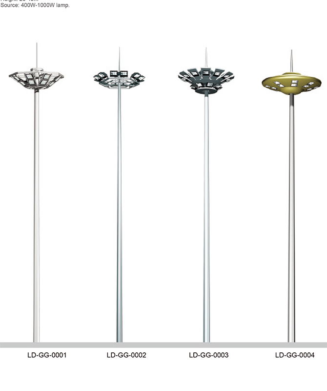 LD-GG-0001 ~ LD-GG-0004 Lampa sráide ard cuaille